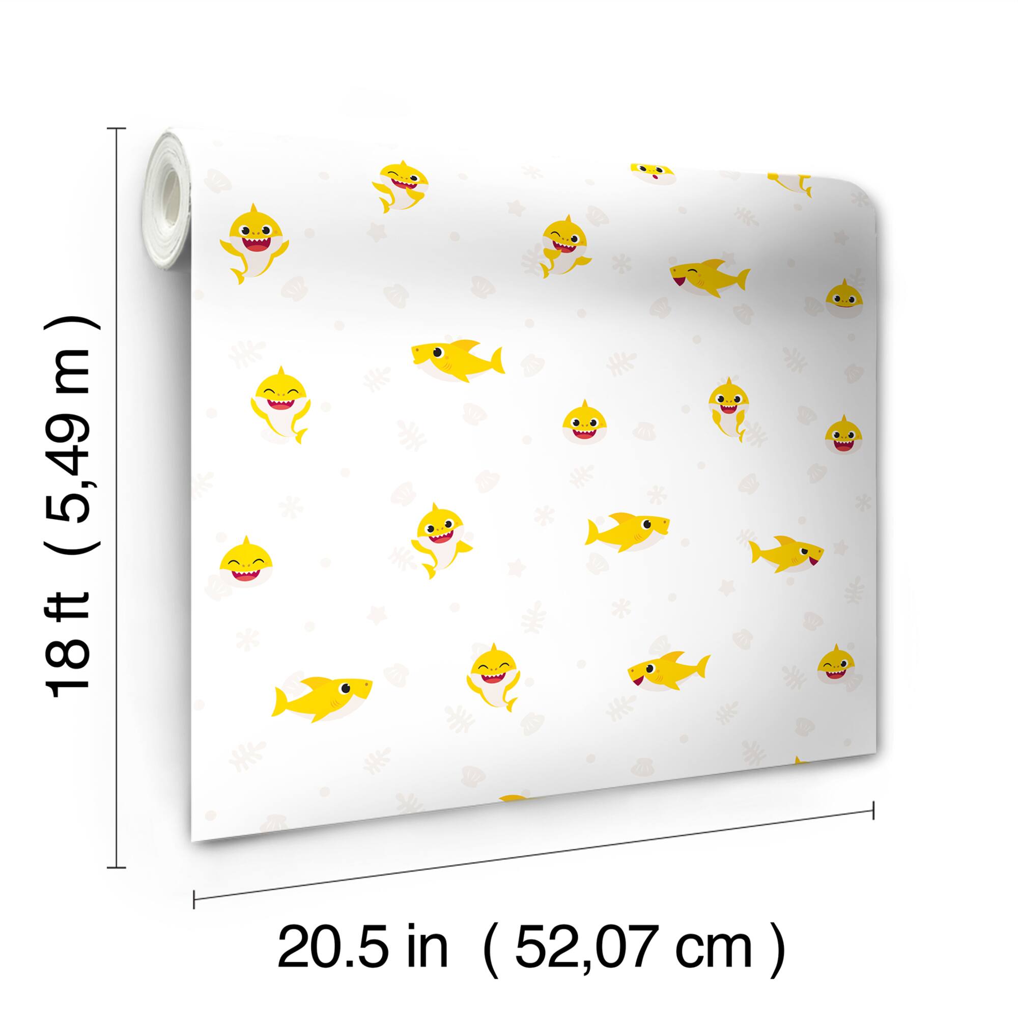 RoomMates Baby Shark Cream Peel & Stick Wallpaper